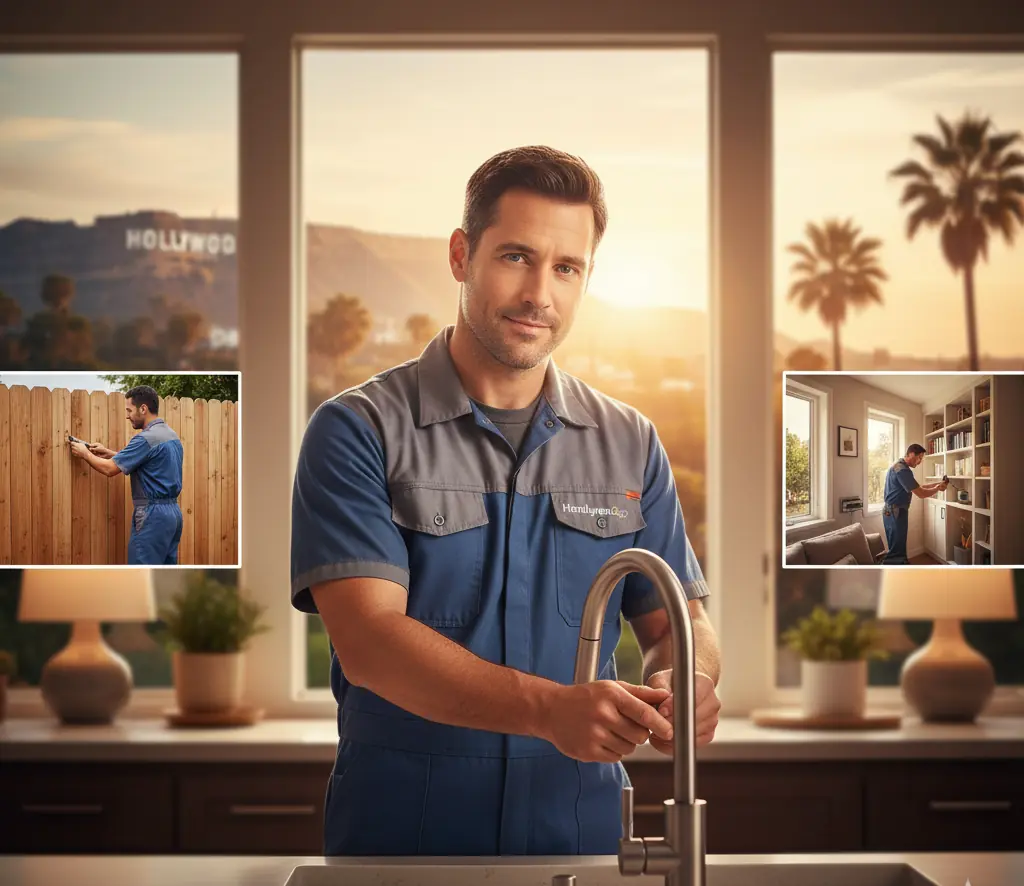 Professional handyman fixing a kitchen sink and performing local home repairs in Los Angeles